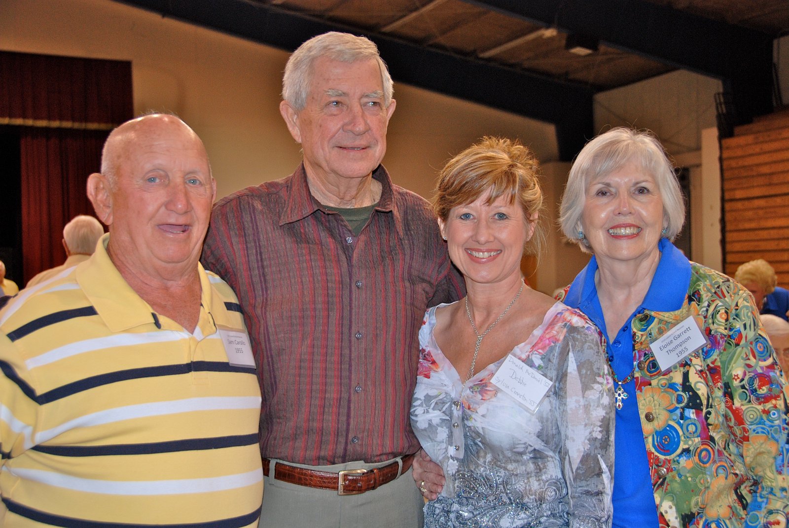 Sammy Carollo '55,Lee  Rowell'55, Debbie Mc Daniel Rogers'76, Eloise Garrett Thompson '55.JPG