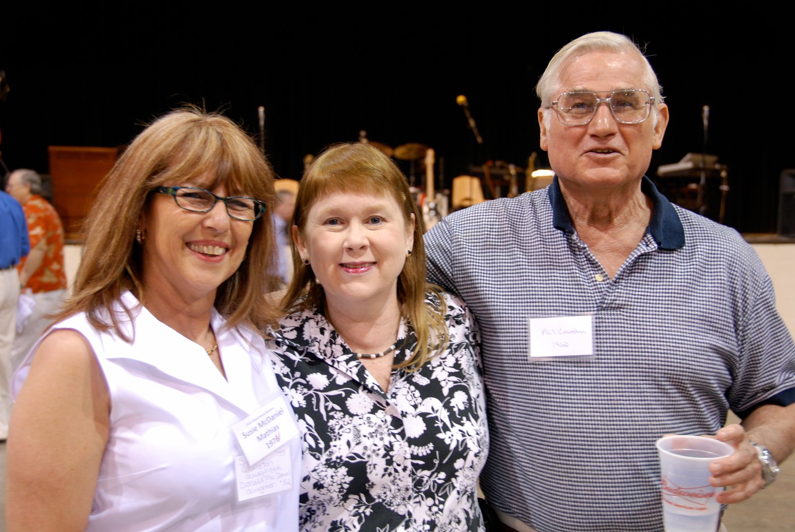 Susie Mc Daniel Mathias '74, Rusha Stephens Halford '71, and Uncle Phil Cranston '63.JPG